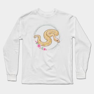 Banana Ball Python Floral Theme Long Sleeve T-Shirt